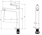 Смеситель для раковины Феерие (Feerie) Vincea VBF-5FE2GM, вороненая сталь