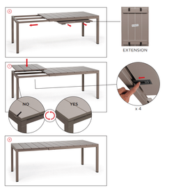 Стол пластиковый раздвижной Rio 140/210, Тортора