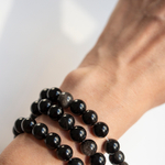 Серебристый обсидиан (вулканическое стекло) натуральный, 10мм, шар