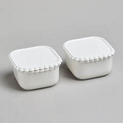 НАБОР ИКОРНИЦ LEFARD "PEARL" С КРЫШКАМИ 2 ШТ. КВАДРАТ. 10*5,5 СМ 200 МЛ