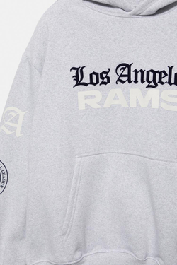 PULL&BEAR Толстовка с капюшоном NFL Los Angeles, серый меланж