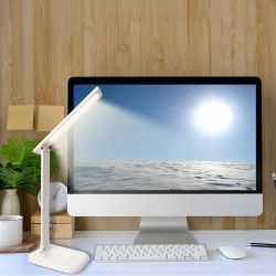 ULM-D607 4W-3000-6000K-DIM WHITE Светильник настольный. Сенсорный выключатель. Диммер. Белый. TM Uniel