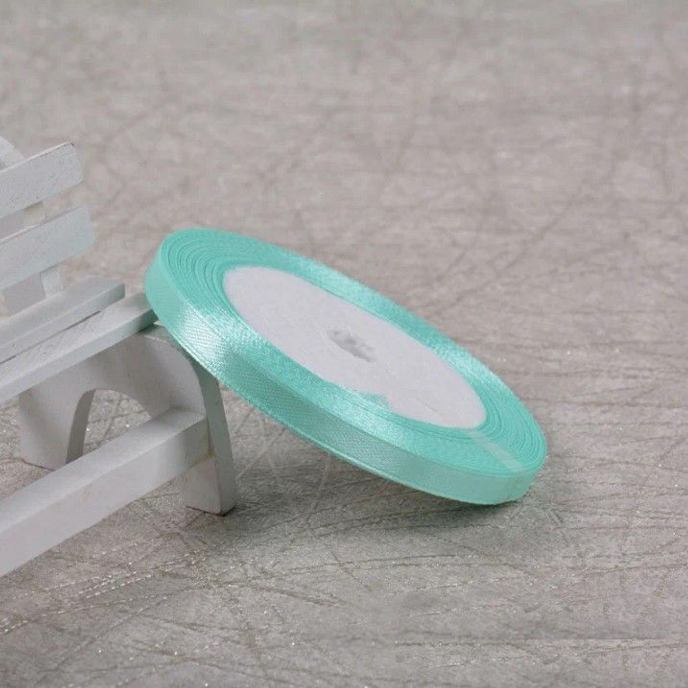 Лента атласная 6 мм  (23 метра, цвет №54  бирюзовый)