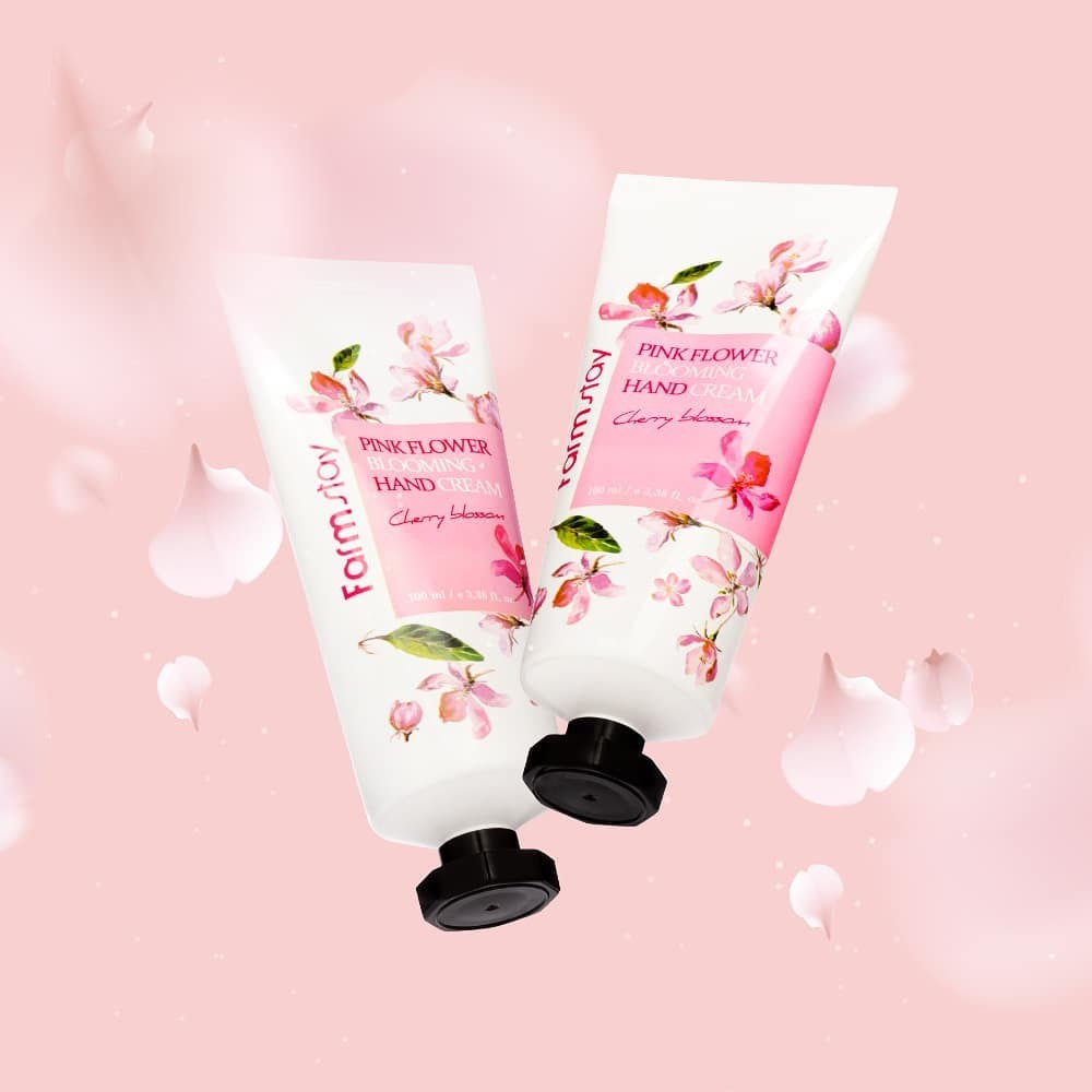 FarmStay. Крем для рук с экстрактом лепестков вишневого цвета Pink Flower Blooming Hand Cream Cherry Blossom