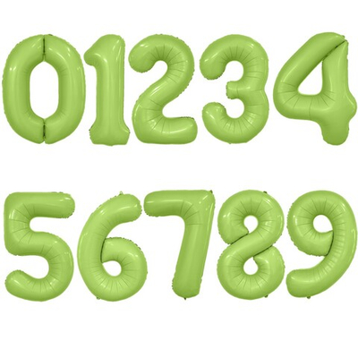 Фольгированные цифры, сатин, в фисташковом цвете, 102 см