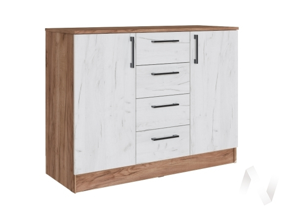 Комод Спальня Вегас (дуб крафт табачный/дуб крафт белый)