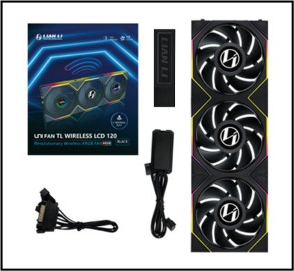 Вентилятор для корпуса Lian Li UNI FAN TL120 LCD Wireless 3x120mm Черный G99.12TLLCD1W3B.00