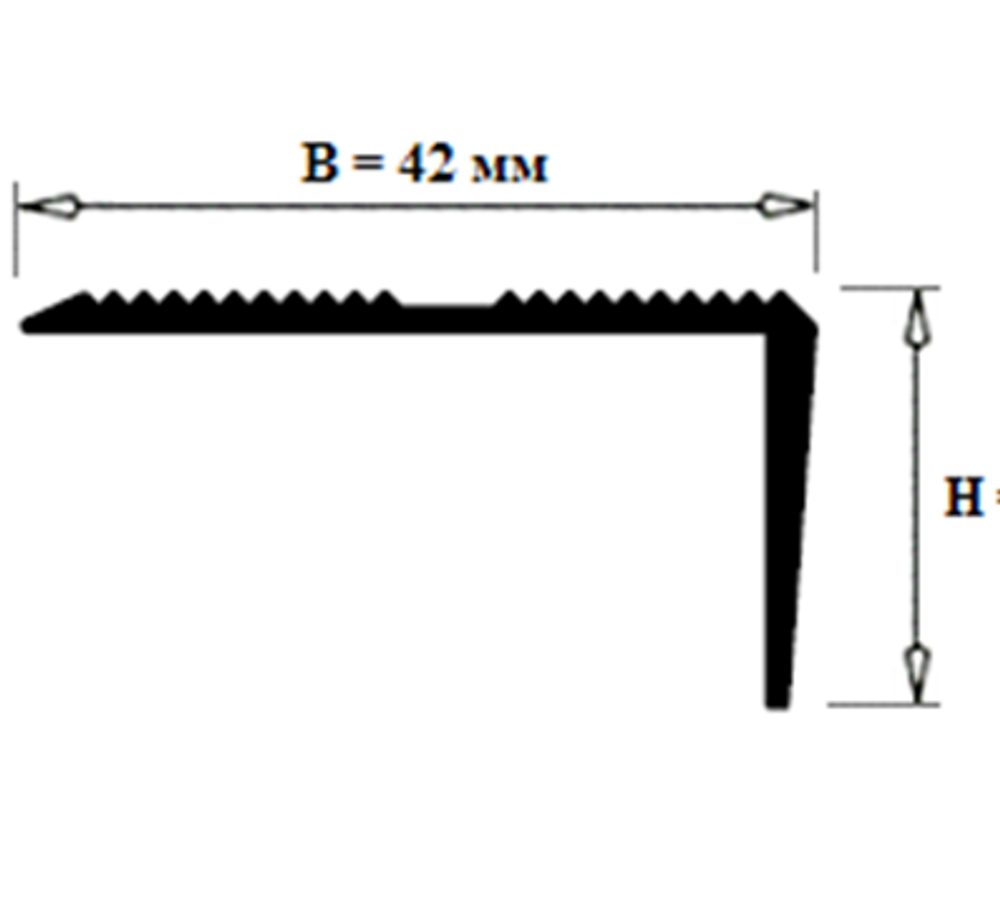 Латунный полированный угловой профиль с рифлёной поверхностью против скольжения SE