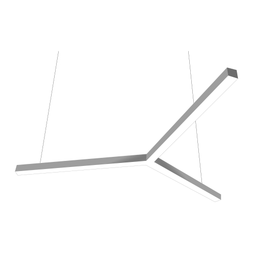 ULO-K14А 150W/5000K/L115 IP40 SILVER Светильник линейный светодиодный подвесной. Y-образный, 115см. Белый свет (5000К). 18300Лм. Алюминий. Цвет серебр