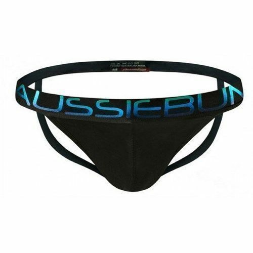 Мужские трусы джоки черные Aussiebum SEX APPEAL BLACK - BLUE JOCK AB00350