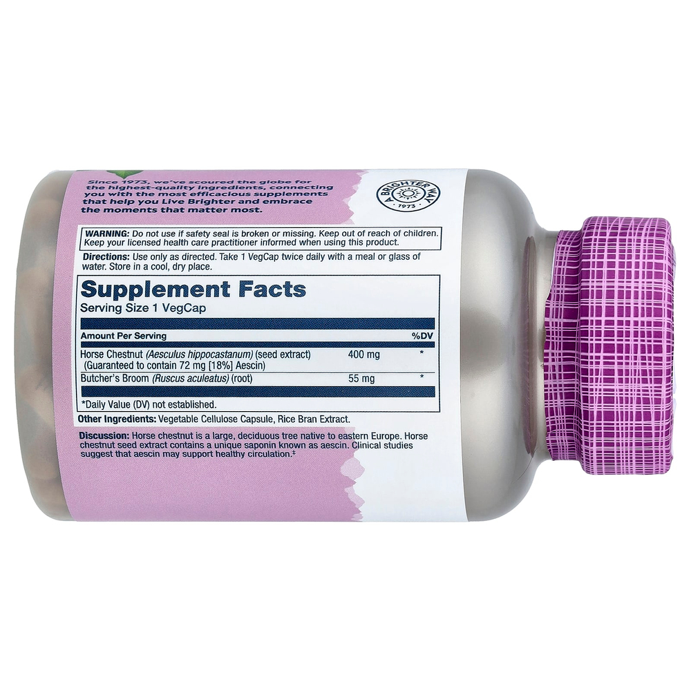 Solaray, Vital Extracts, конский каштан, 400 мг, 120 растительных капсул