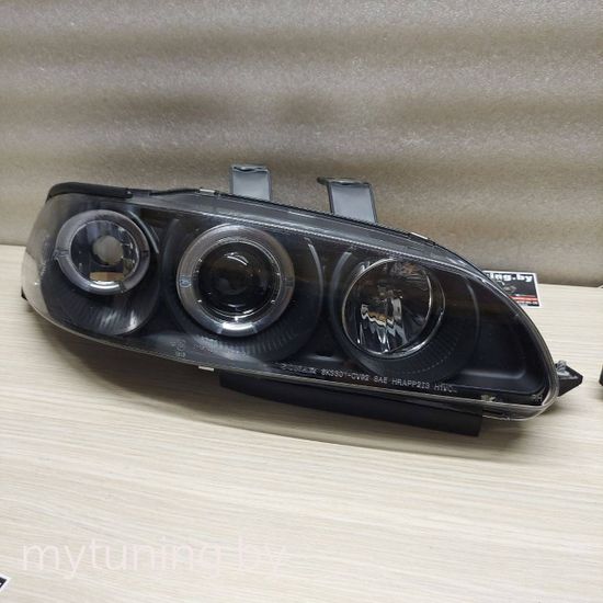 Передние фары Honda Civic 5 angel eyes black
