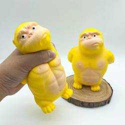 Декомпрессионная игрушка, желтая искусственная горилла, настольная офисная игрушка