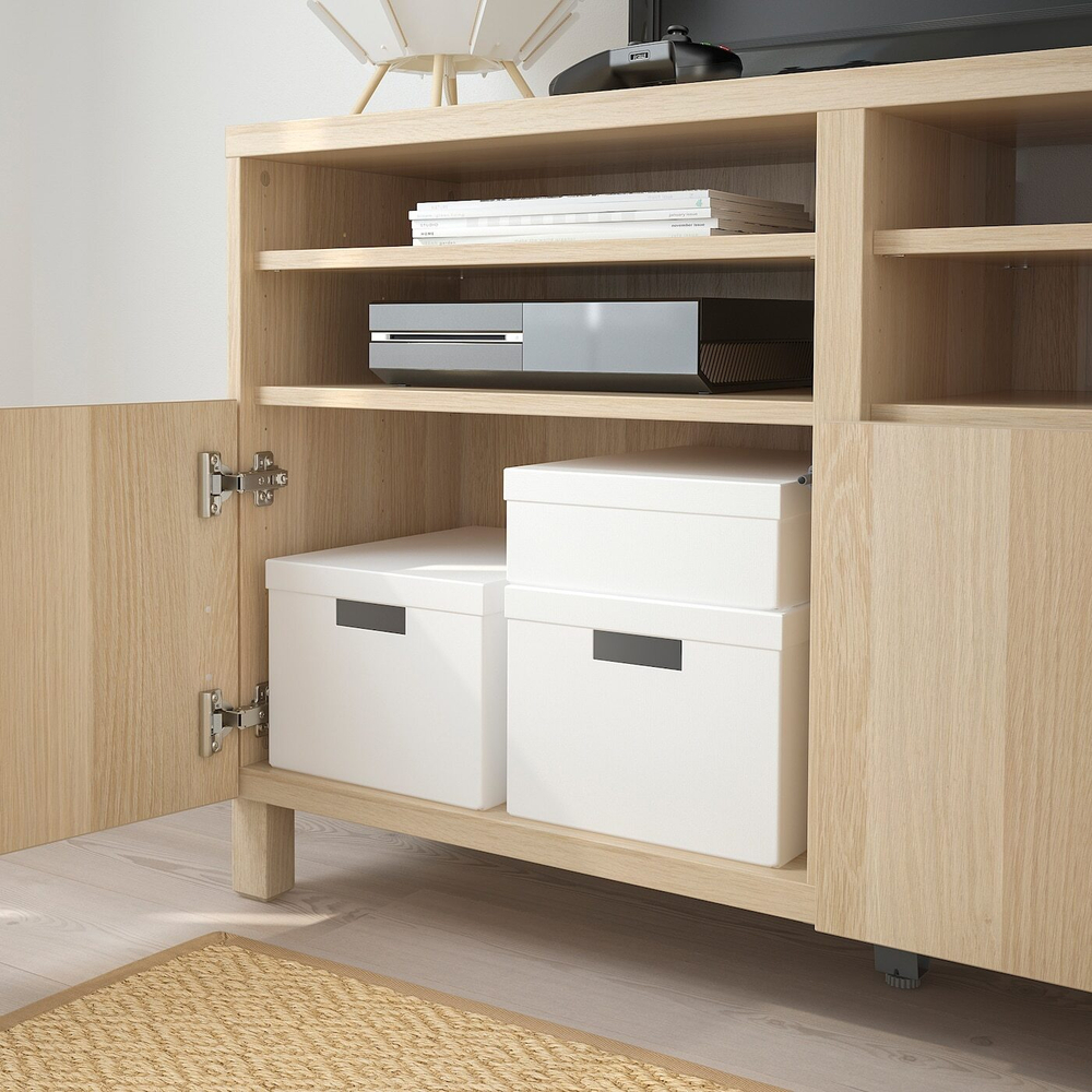 IKEA TJENA  (ИКЕА ТЙЕНА)  -  Контейнер с крышкой, белый, 25x35x10 см