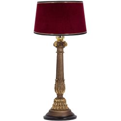 Настольная лампа Испанская Колонна Бронза с абажуром Тюссо Конфети Рубивайн