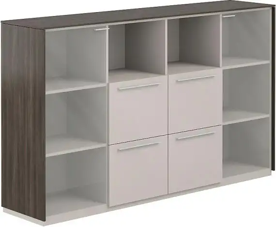 NZ-0316.BT.GS / Шкаф средний со стеклом мат., 4 ящ., обвязка BT, фасады GS / 2024х450х1200, обвязка BT, фасады GS, стекло матовое GLM