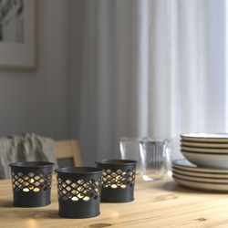 IKEA BERGGRAN  (ИКЕА БЕРГГРАН)  -  Подсвечник, антрацит, 7 см