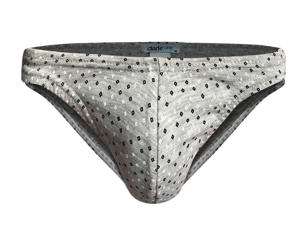 Серые трусы-слипы с принтом в виде ромбов (Размер: L) (Цвет: серый)