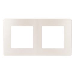 Рамка для розеток и выключателей ЭРА Серия 12 12-5102-15 на 2 поста, Сатин, перламутр
