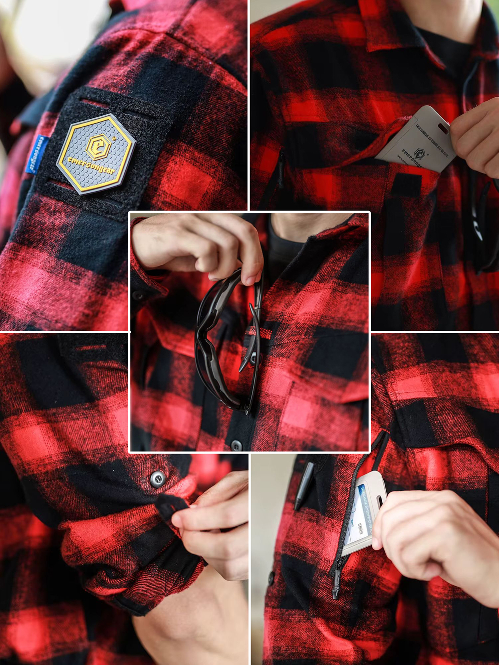 Рубашка Emersongear Blue Label Longicorn Flannel Shirt (Blue Gray Grid)