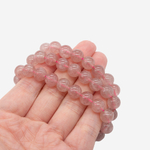 Клубничный кварц натуральный, бусины в форме шара 8,6мм