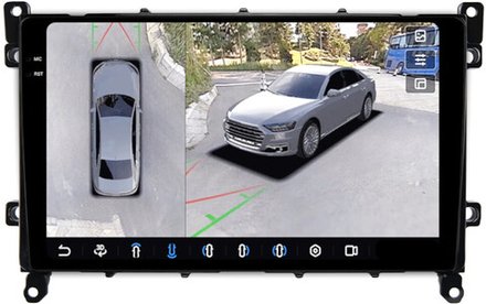Магнитола для Toyota Prius 50, PHV 2019-2022 - FarCar BX9-360-9528N монитор 9.5" 2K QLED на Android 13, 6Гб+128Гб, CarPlay, 4G SIM-слот, 4 камеры в комплекте