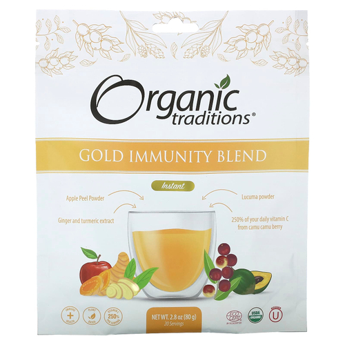 Organic Traditions, Gold Immunity Blend, мгновенное действие, 80 г (2,8 унции)