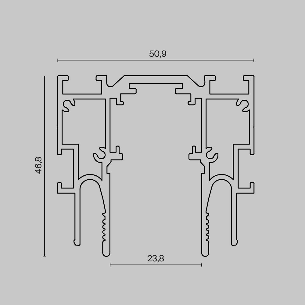Шинопровод для монтажа в натяжной потолок ClipLine, 2м, черный Maytoni Exility ClipLine TRX034-SCCL-422B