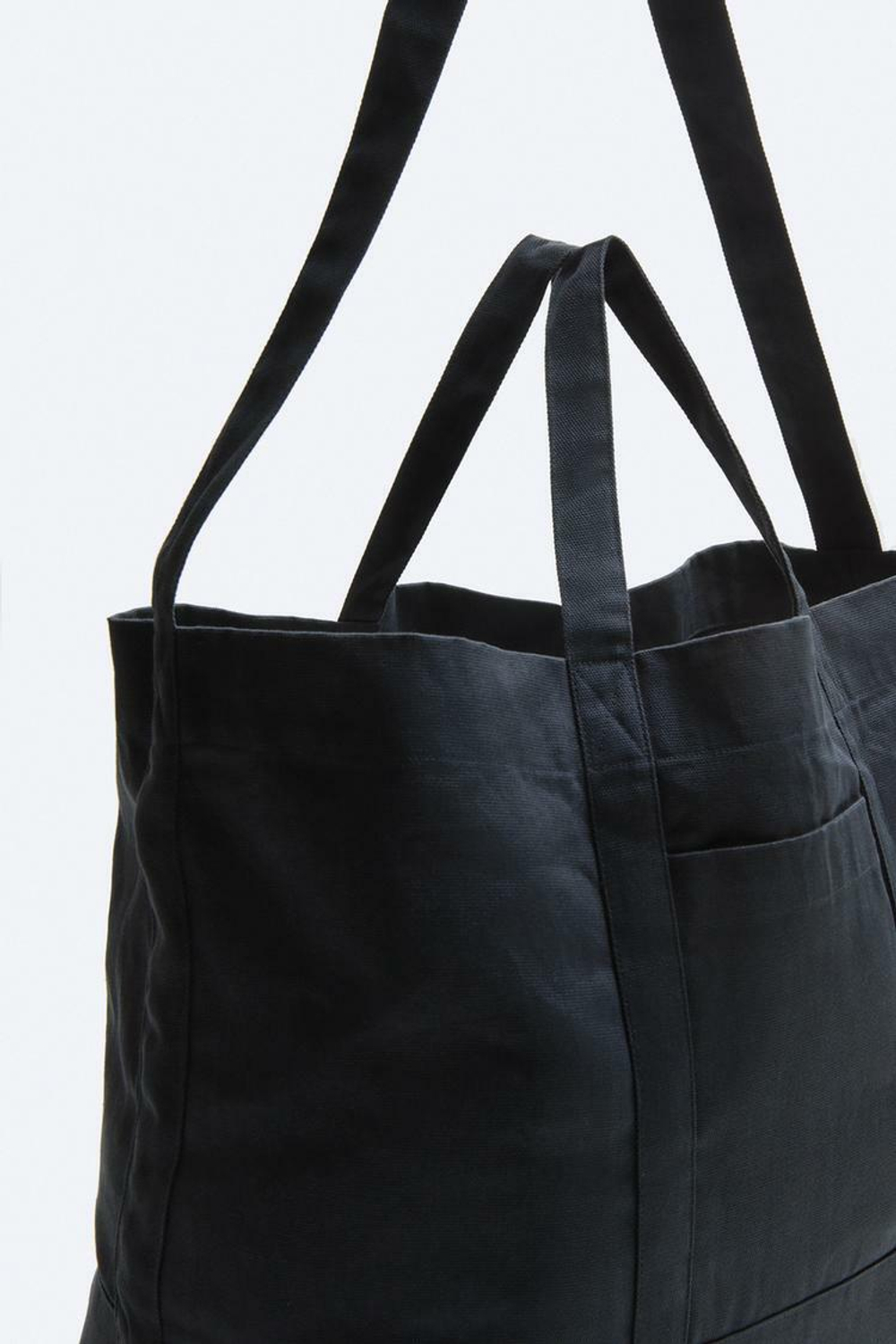 ZARA ХОЛЩОВАЯ СУМКА-ШОПЕР, СИНИЙ