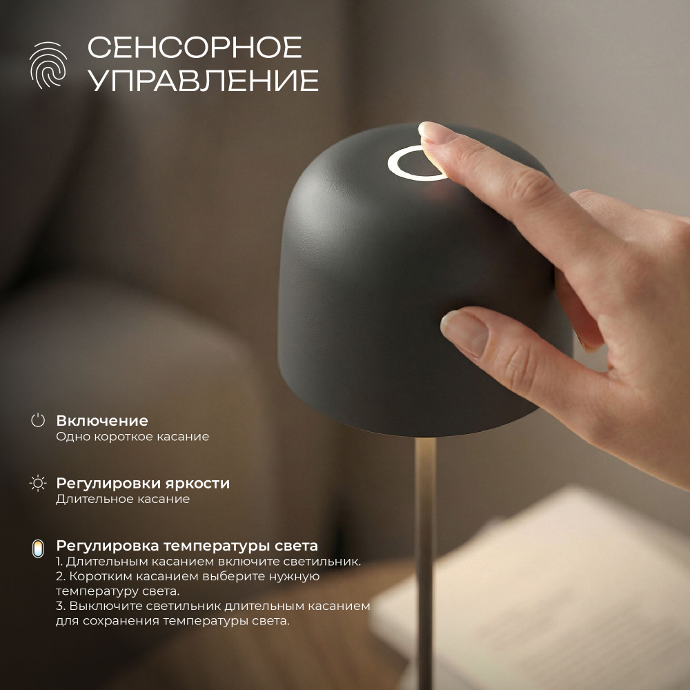Компактный светодиодный настольный светильник Bitty чёрный IP54 TL70260