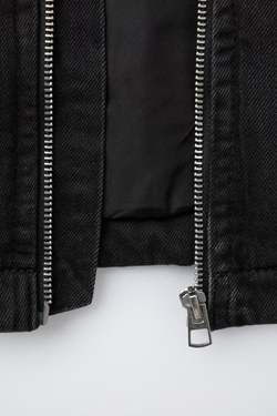 ZARA УТЕПЛЕННАЯ ДЖИНСОВАЯ КУРТКА MICKEY MOUSE © DISNEY, ЧЕРНЫЙ