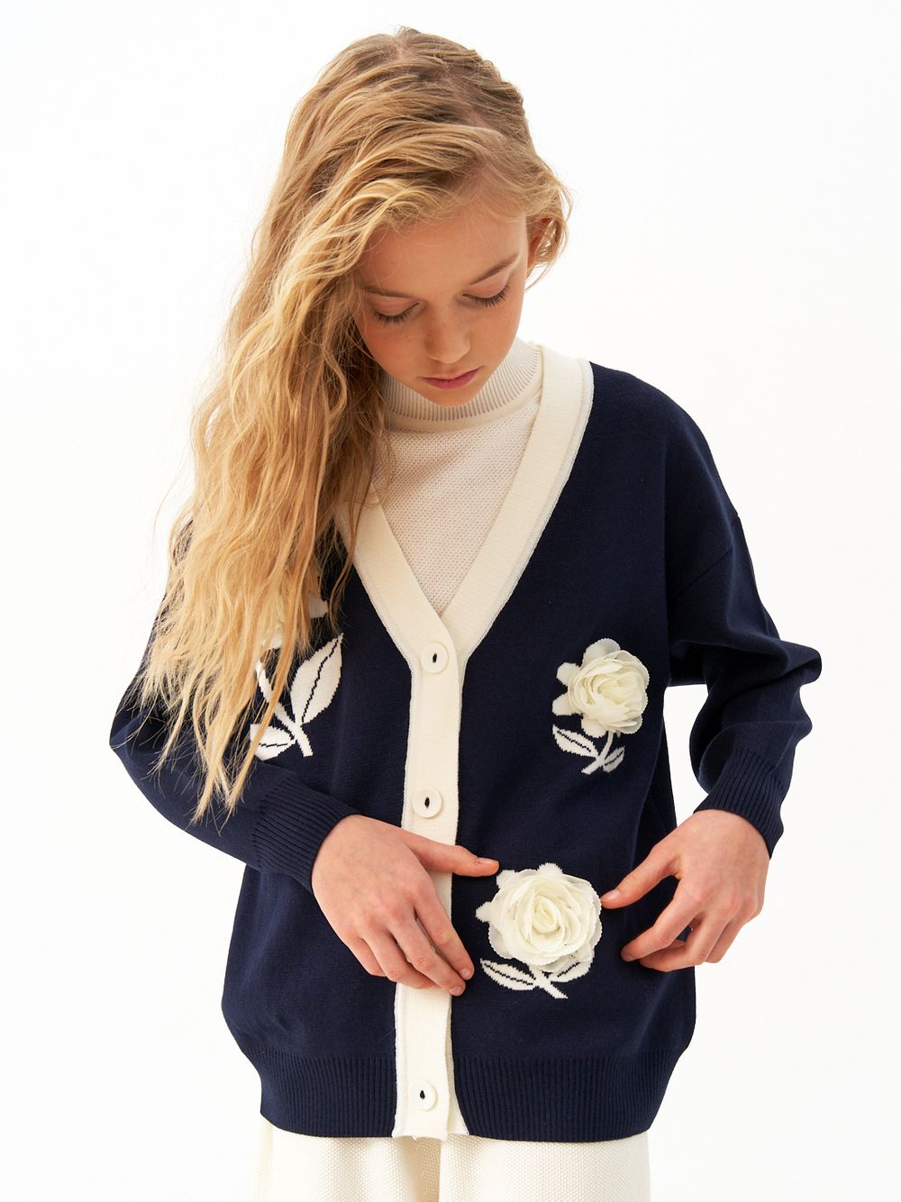 Кардиган для девочки AT1413 синий