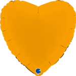 Сердце 18" Горчичный, Сатин Gr