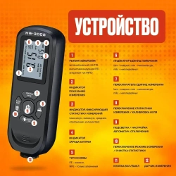 Толщиномер автомобильный для лакокрасочных покрытий, высокоточный измерительный прибор / Профессиональный прибор для автоподбора
