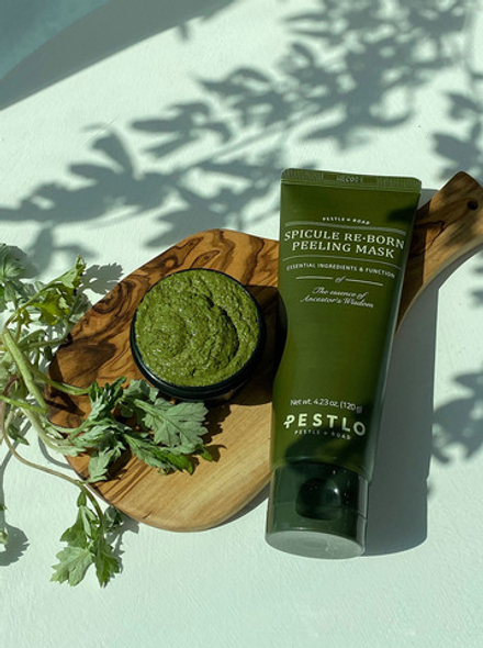 PESTLO Очищающая маска с зеленым чаем, полынью и спикулами Spicule Re-Born Peeling Mask, 120Г