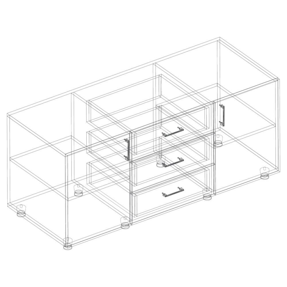 Тумба ТВ МС "Сандра"(Белый лофт)