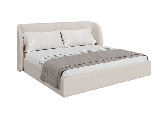 Кровать двуспальная Classic 200 см (молочный, рогожка)