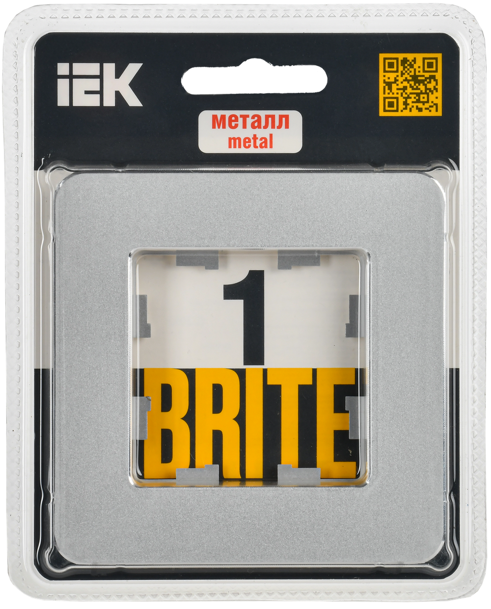 BRITE Рамка 1-местная РУ-1-1-Бр металл алюминий RE IEK