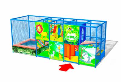 Детский уличный игровой лабиринт с крышей «ДжунглиЛэнд» 7,38×2,46×3,1 м