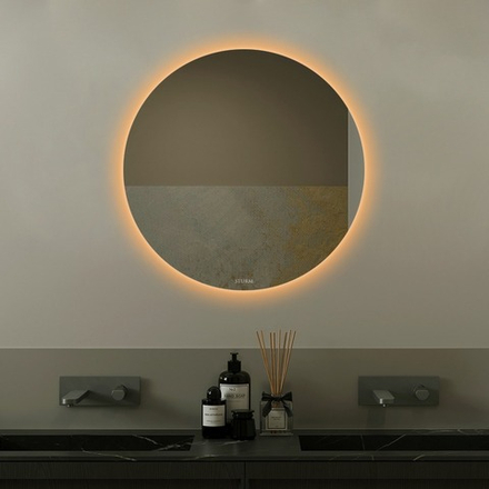 Зеркало STURM Melle, 60х2.9 см, LED подсветка по диаметру тёплая, выключатель на взмах, ST-MELLE606029-CR