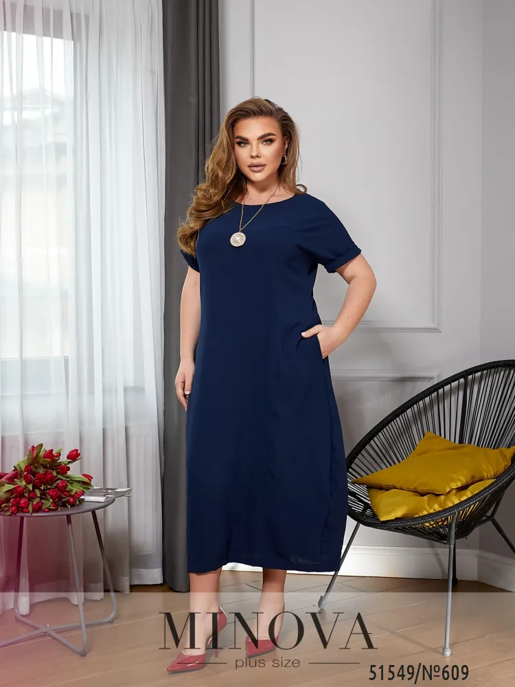 Платье 609-синий Minova