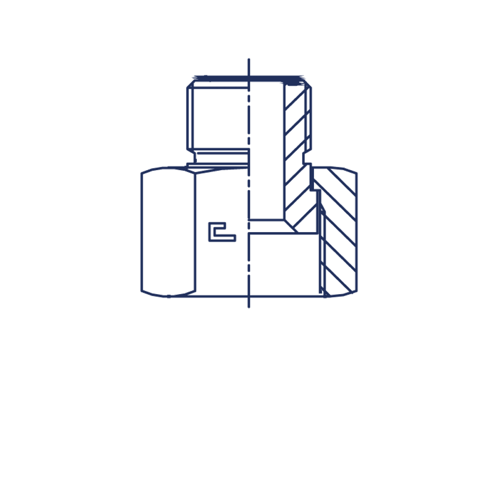 Соединение P D25-12 ORFS 1.7/16 - ORFS 13/16
