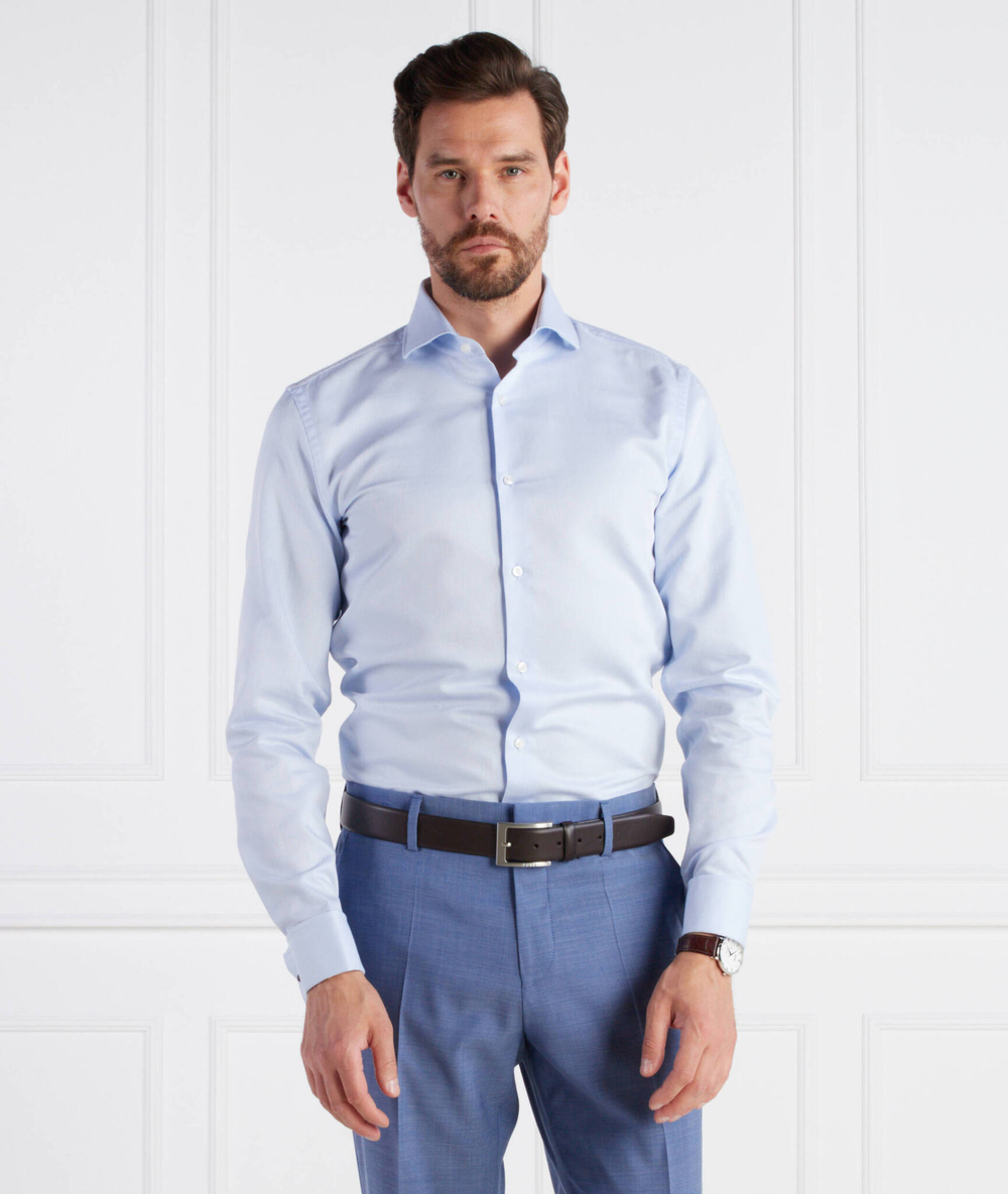 Рубашка H-HANK-spread-DC-214 BOSS BLACK - голубой(50490144)