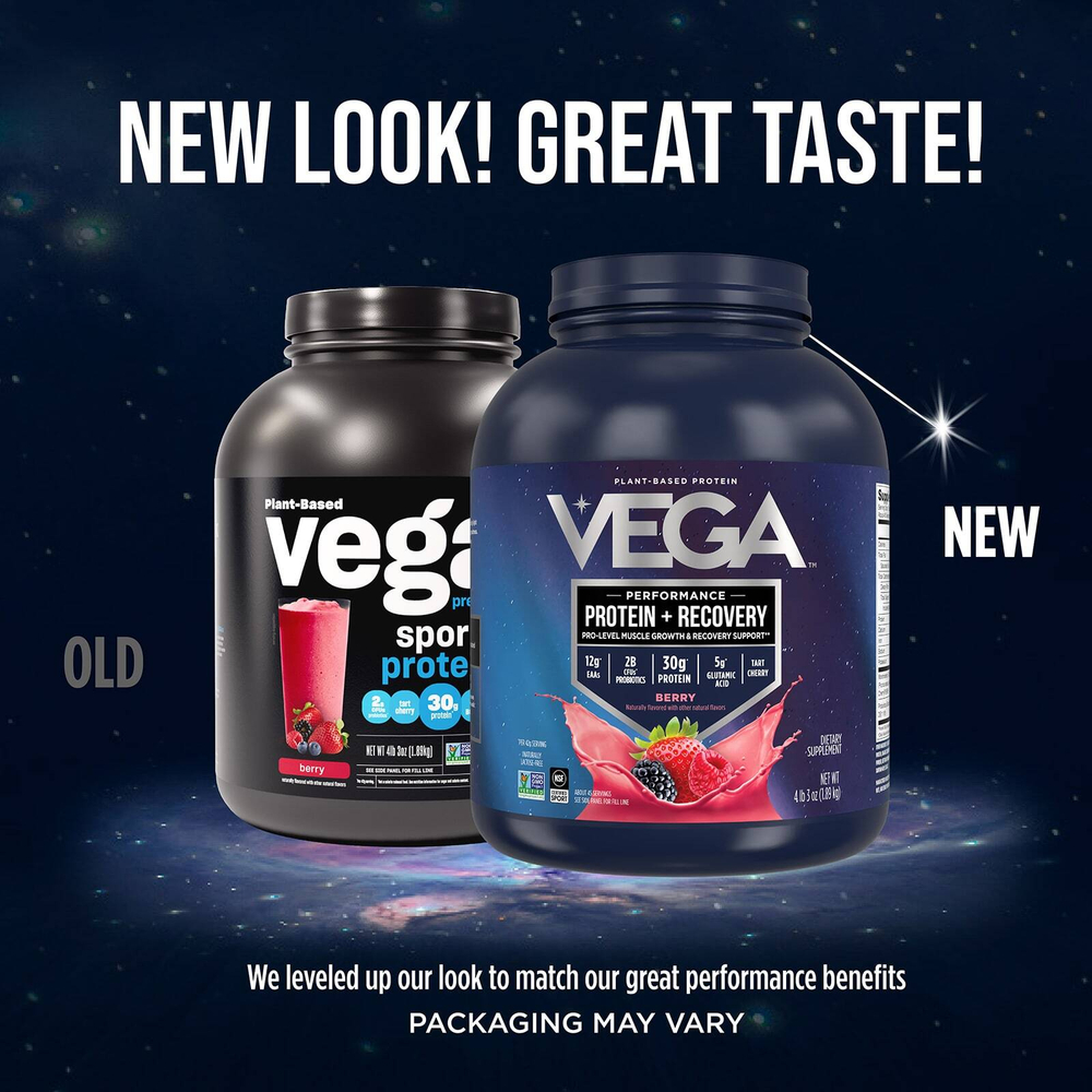 Vega, Sport, растительный протеин премиального качества, ягодный вкус, 1,89 кг (4 фунта 3 унции)