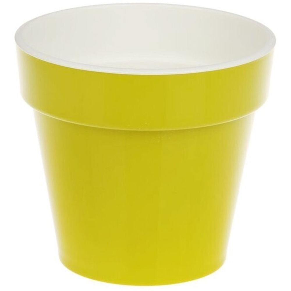 Кашпо для цветов пластиковое 2,4л d-17,5см «Порто» со вставкой фисташковый