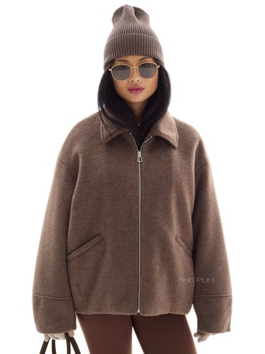 Шерстяная куртка на молнии в цвете шоколад