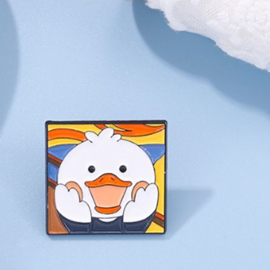 Значок металлический "Кряк на мосту", 2,6х2,6 см