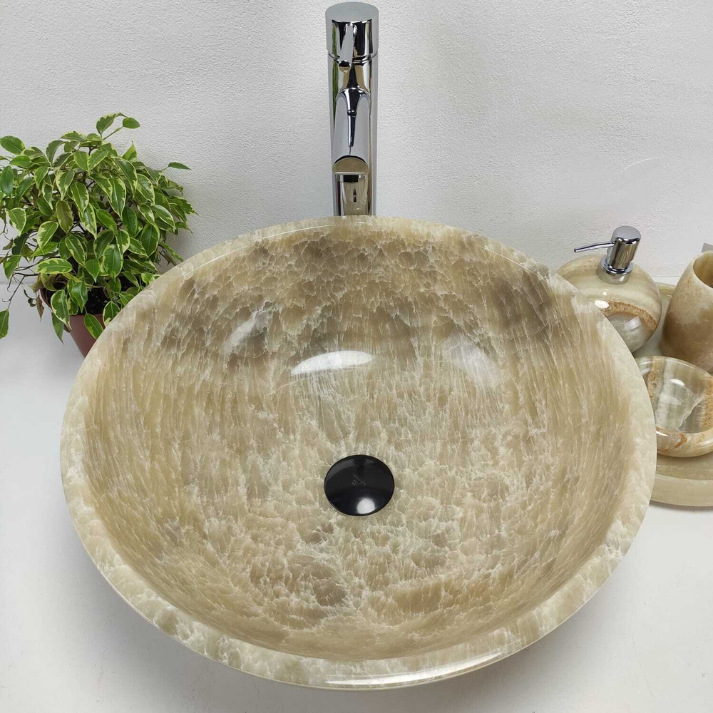 Раковина из оникса Bowl Grey Medium TinLip BO-61089 45*45*17