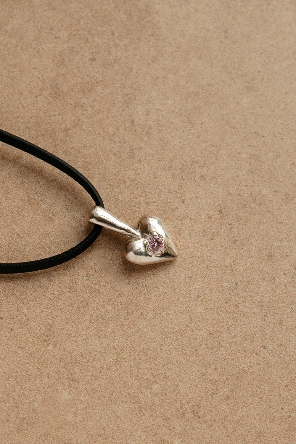 Кулон Лав с розовым фианитом