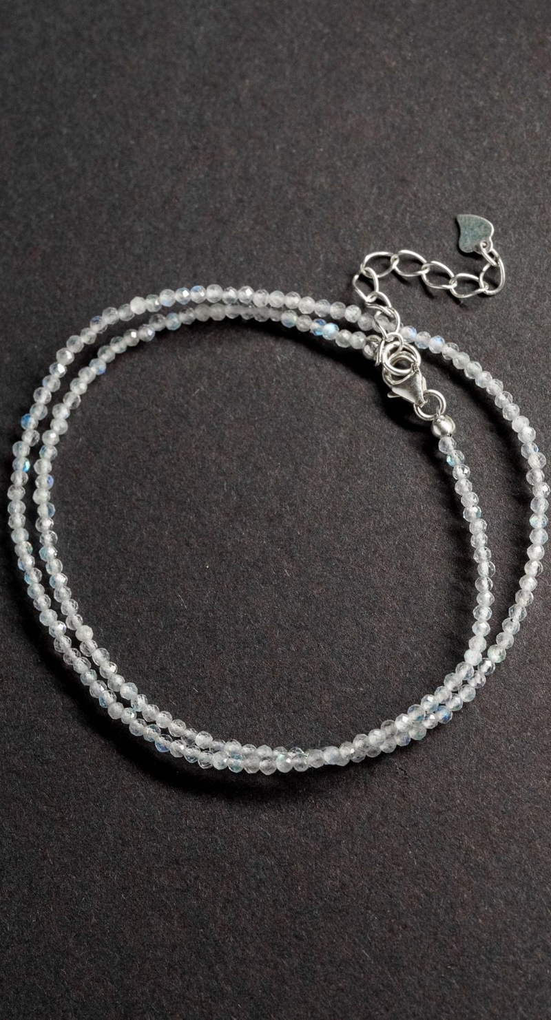 ХХХ Цепочка "Memo about Mindfulness" тонкая из лабрадорита с удлинителем 47-54 см